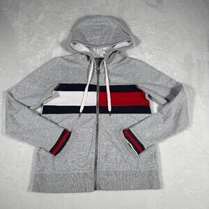 Tommy Hilfiger Activewear Jacket Men Size S Gray Full Zip Hooded Pockets GUC